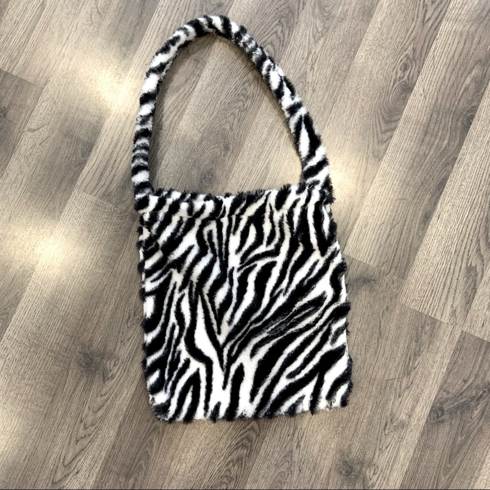 Zebra print tote